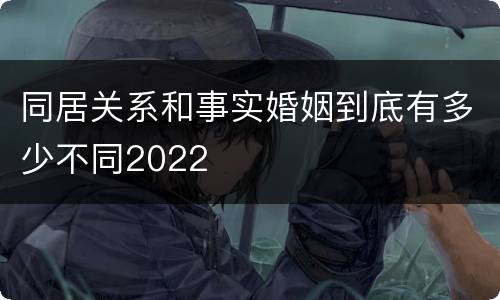 同居关系和事实婚姻到底有多少不同2022