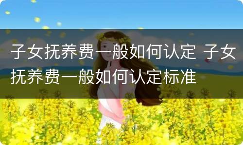 子女抚养费一般如何认定 子女抚养费一般如何认定标准