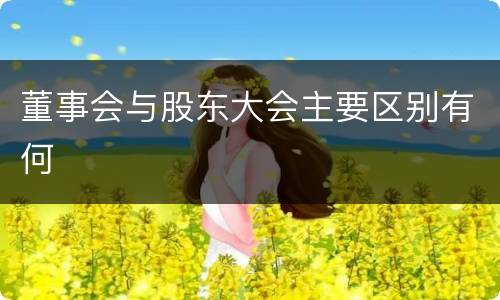 董事会与股东大会主要区别有何