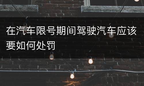 在汽车限号期间驾驶汽车应该要如何处罚