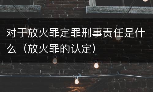 对于放火罪定罪刑事责任是什么（放火罪的认定）