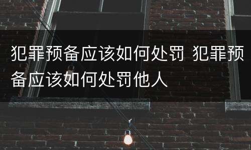 犯罪预备应该如何处罚 犯罪预备应该如何处罚他人