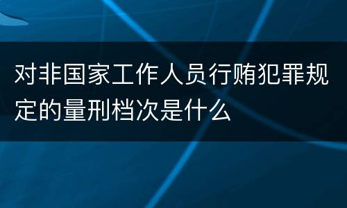 对非国家工作人员行贿犯罪规定的量刑档次是什么