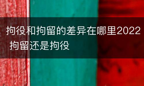 拘役和拘留的差异在哪里2022 拘留还是拘役