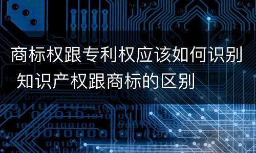 商标权跟专利权应该如何识别 知识产权跟商标的区别