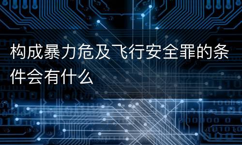 构成暴力危及飞行安全罪的条件会有什么