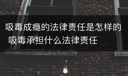 吸毒成瘾的法律责任是怎样的 吸毒承担什么法律责任