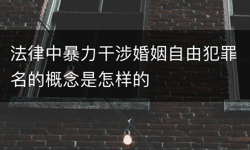法律中暴力干涉婚姻自由犯罪名的概念是怎样的