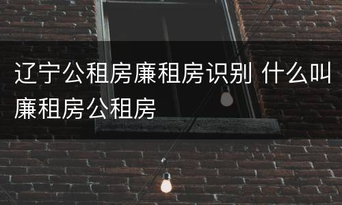 辽宁公租房廉租房识别 什么叫廉租房公租房