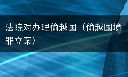 法院对办理偷越国（偷越国境罪立案）