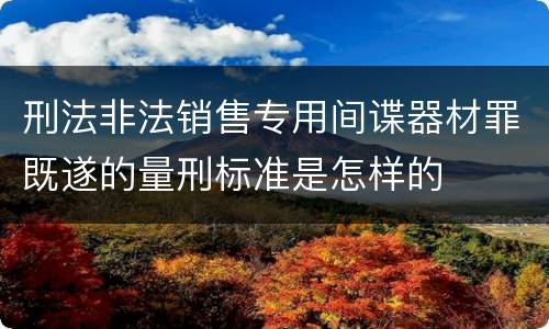 刑法非法销售专用间谍器材罪既遂的量刑标准是怎样的