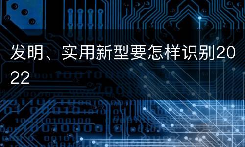 发明、实用新型要怎样识别2022