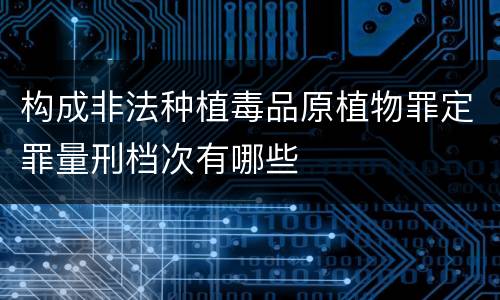 构成非法种植毒品原植物罪定罪量刑档次有哪些