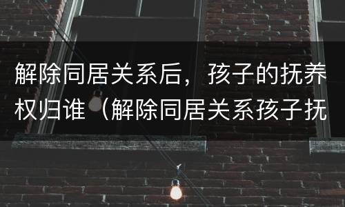 解除同居关系后，孩子的抚养权归谁（解除同居关系孩子抚养费判决）