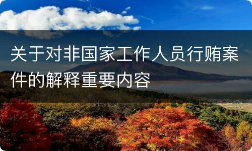关于对非国家工作人员行贿案件的解释重要内容