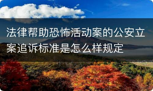 法律帮助恐怖活动案的公安立案追诉标准是怎么样规定