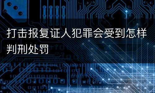 打击报复证人犯罪会受到怎样判刑处罚
