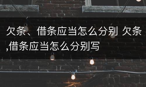 欠条、借条应当怎么分别 欠条,借条应当怎么分别写