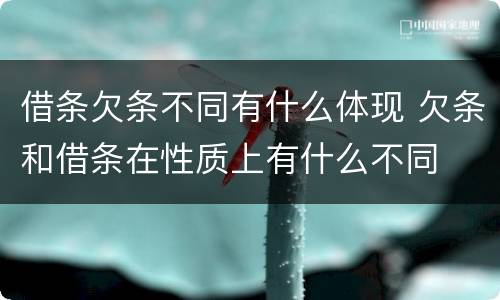 借条欠条不同有什么体现 欠条和借条在性质上有什么不同
