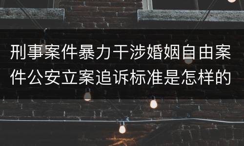 刑事案件暴力干涉婚姻自由案件公安立案追诉标准是怎样的
