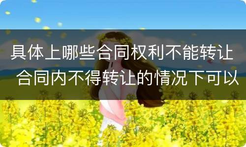 具体上哪些合同权利不能转让 合同内不得转让的情况下可以转让吗