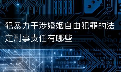 犯暴力干涉婚姻自由犯罪的法定刑事责任有哪些