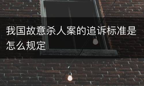 我国故意杀人案的追诉标准是怎么规定