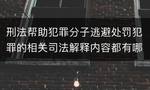 刑法帮助犯罪分子逃避处罚犯罪的相关司法解释内容都有哪些