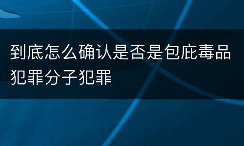 到底怎么确认是否是包庇毒品犯罪分子犯罪
