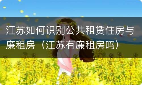 江苏如何识别公共租赁住房与廉租房（江苏有廉租房吗）
