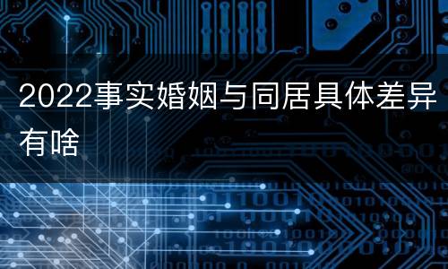 2022事实婚姻与同居具体差异有啥