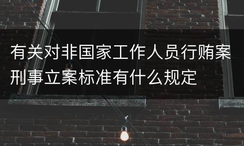 有关对非国家工作人员行贿案刑事立案标准有什么规定