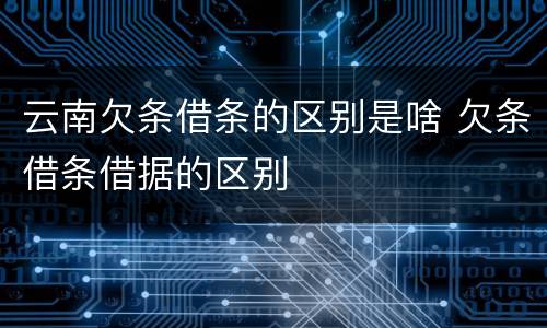 云南欠条借条的区别是啥 欠条借条借据的区别