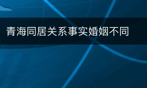 青海同居关系事实婚姻不同