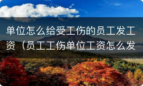 单位怎么给受工伤的员工发工资（员工工伤单位工资怎么发放）