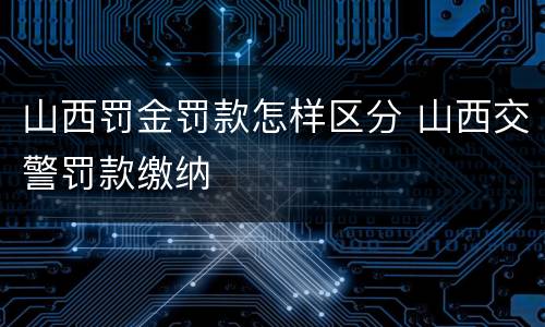 山西罚金罚款怎样区分 山西交警罚款缴纳