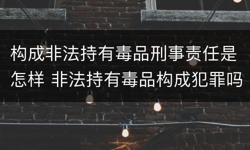 构成非法持有毒品刑事责任是怎样 非法持有毒品构成犯罪吗