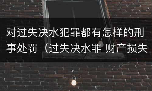 对过失决水犯罪都有怎样的刑事处罚（过失决水罪 财产损失标准）