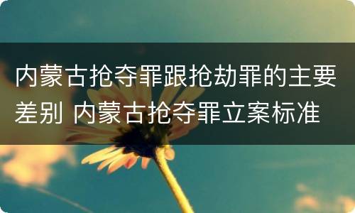 内蒙古抢夺罪跟抢劫罪的主要差别 内蒙古抢夺罪立案标准