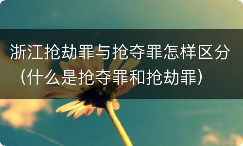 浙江抢劫罪与抢夺罪怎样区分（什么是抢夺罪和抢劫罪）