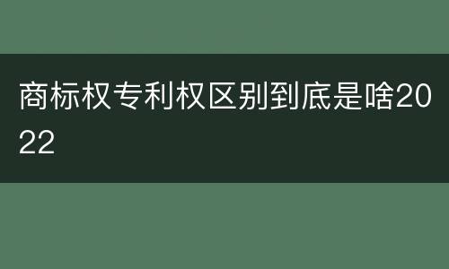 商标权专利权区别到底是啥2022
