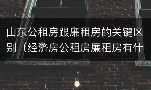 山东公租房跟廉租房的关键区别（经济房公租房廉租房有什么区别）