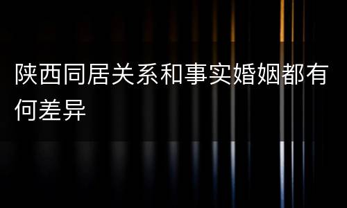 陕西同居关系和事实婚姻都有何差异