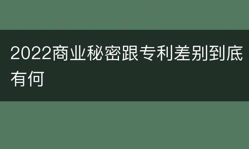 2022商业秘密跟专利差别到底有何