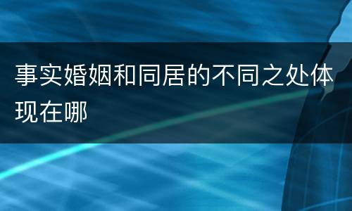 事实婚姻和同居的不同之处体现在哪