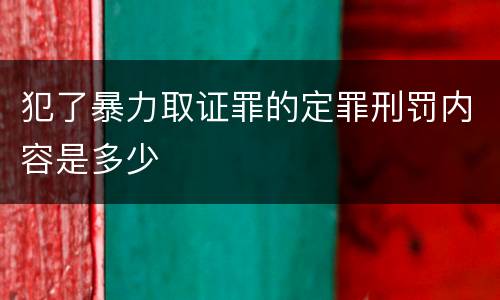 犯了暴力取证罪的定罪刑罚内容是多少