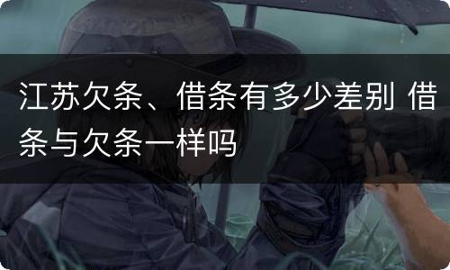 江苏欠条、借条有多少差别 借条与欠条一样吗