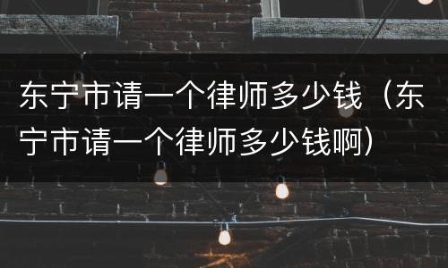 东宁市请一个律师多少钱（东宁市请一个律师多少钱啊）