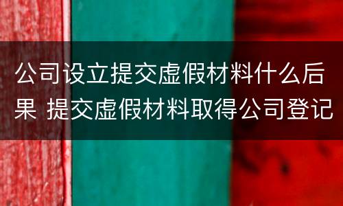 公司设立提交虚假材料什么后果 提交虚假材料取得公司登记