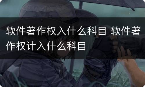 软件著作权入什么科目 软件著作权计入什么科目